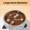 A cartoon printed high-legged pet bowl, large-capacity stainless steel dog bowl, neck-protecting cat bowl, universal fashion and