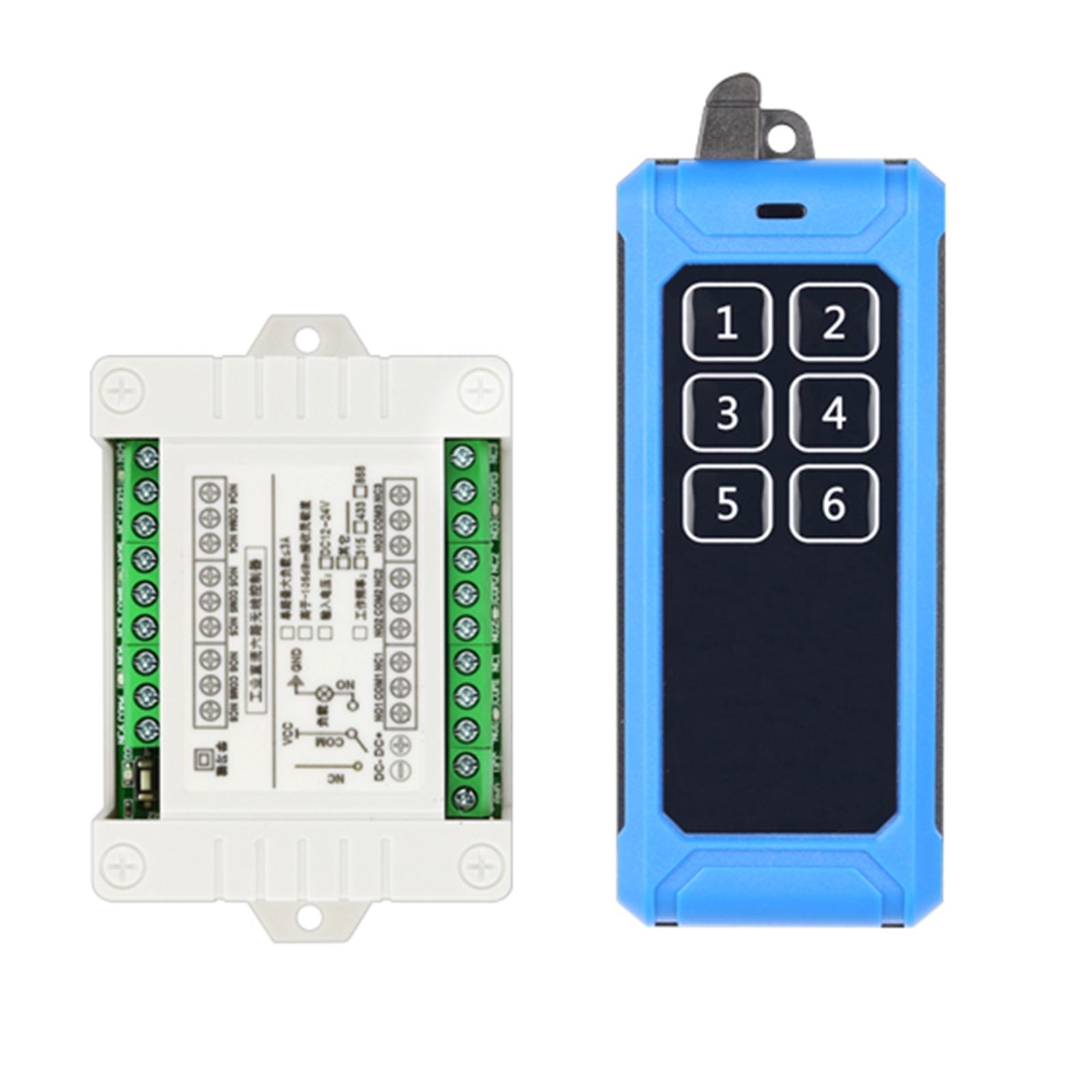 

315Mhz 433Mhz RF Remote Control Wireless Switch DC 12V-36V 6CH 6 Way Relay Receiver and 6CH Transmitter for Door Lock