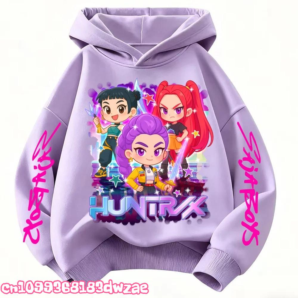 KPop Devil Hunter Rumi Derpy Cartoon Girl Boy Hooded Sweatshirt Warm Children's Wave Fashion Casual Top Casual Girl Clothing