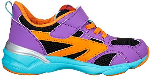 Hi-Tec KD046 FLASH FORCE KIDS Outdoor Sneakers, LED Camping, Purple, 15.0 cm, 2E