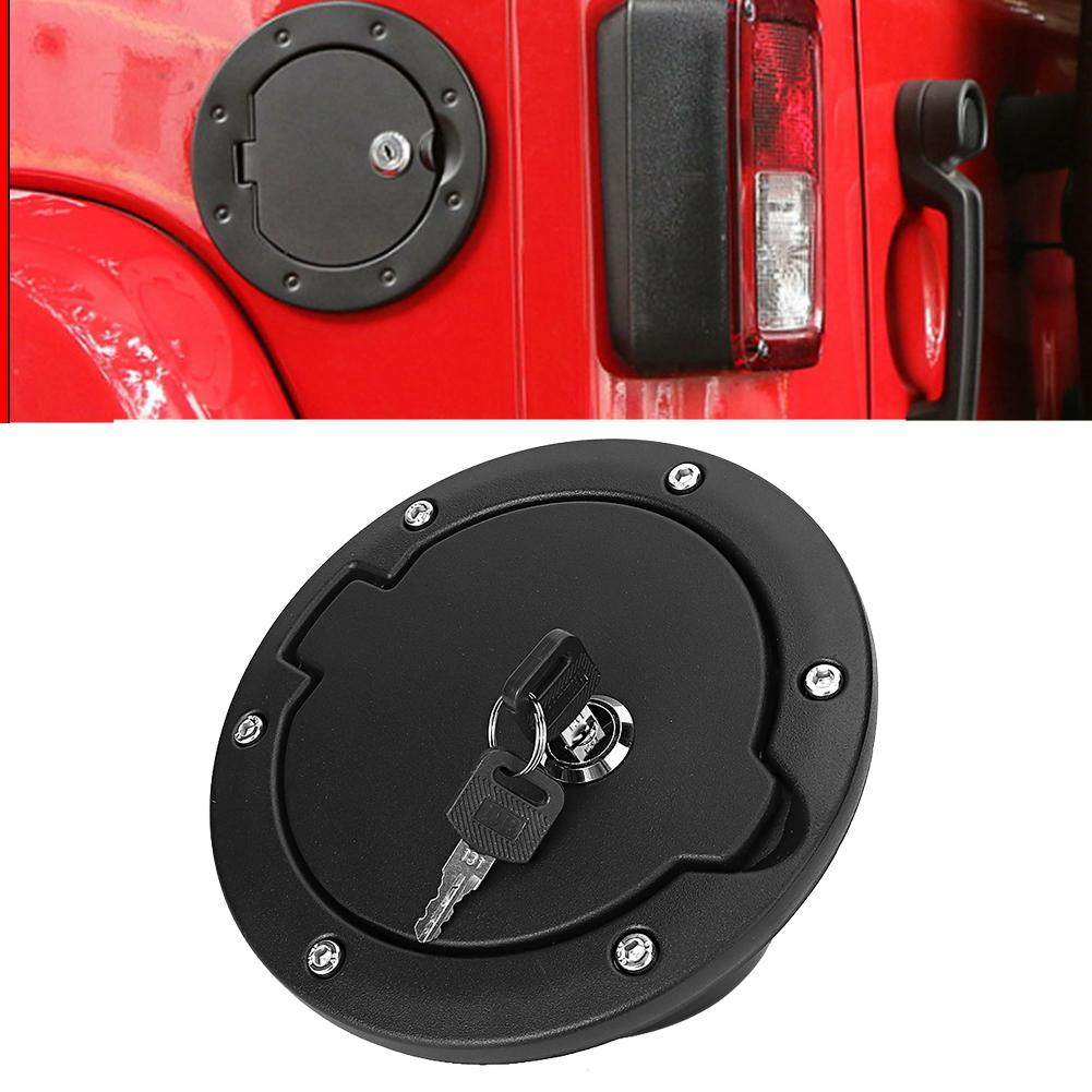 Fuel Tank Gas Cap Cover with Lock Fits for Jeep Wrangler JK 2007 2017