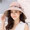 Sun Hat Fashion Print Wide Brim Temperament Foldable Anti Sun Cap for Beach