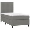 3141898 vidaXL Lit à sommier tapissier et matelas Gris foncé 90x190 cm Tissu