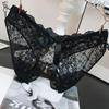 Women's Bow Lace Hollow Panties Low Waist Sexy Temptation Open Crotch Free To Take Off Briefs
