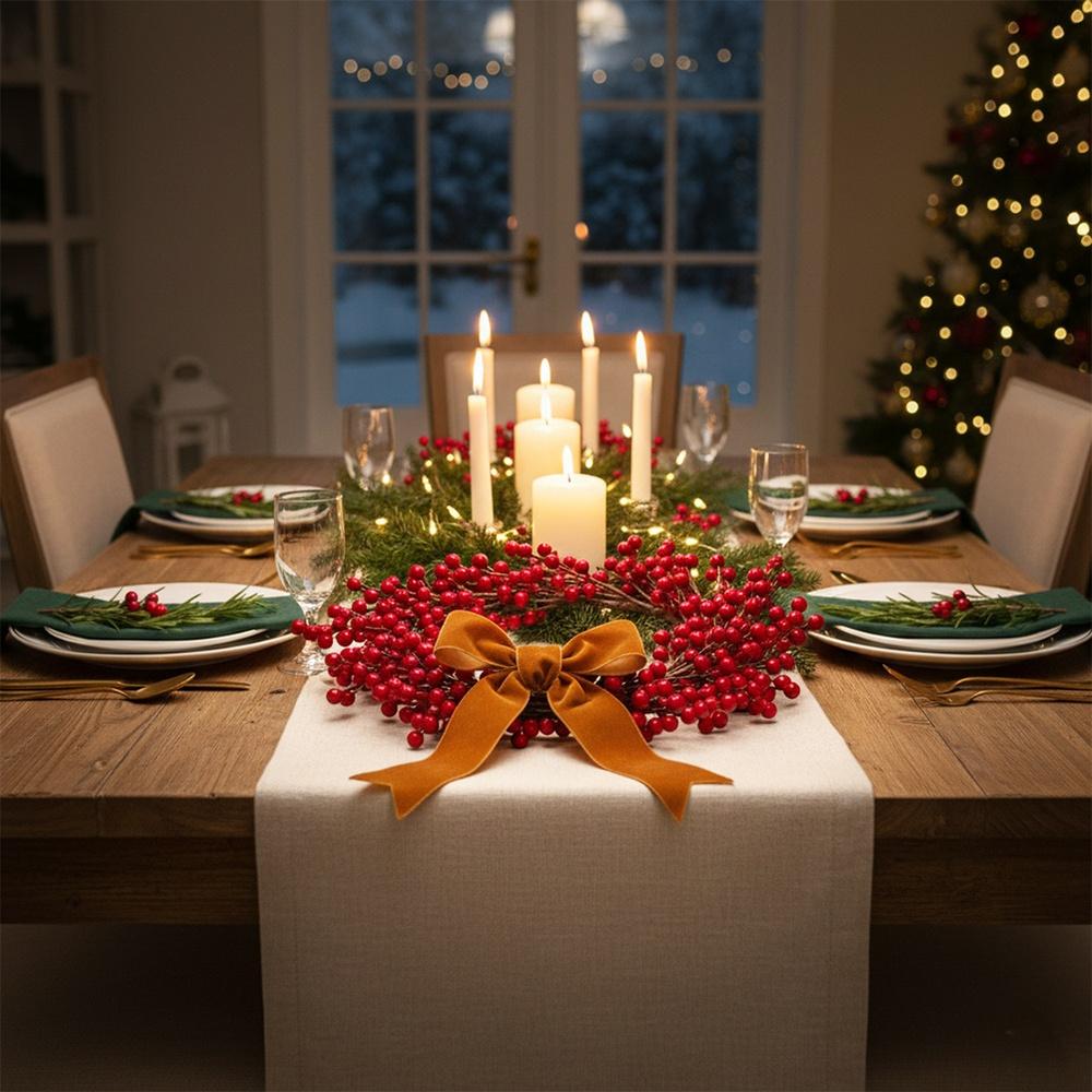 Stroik Wianek Świąteczny Klasyczny Dekoracyjny Ozdobny na Drzwi Wiszący