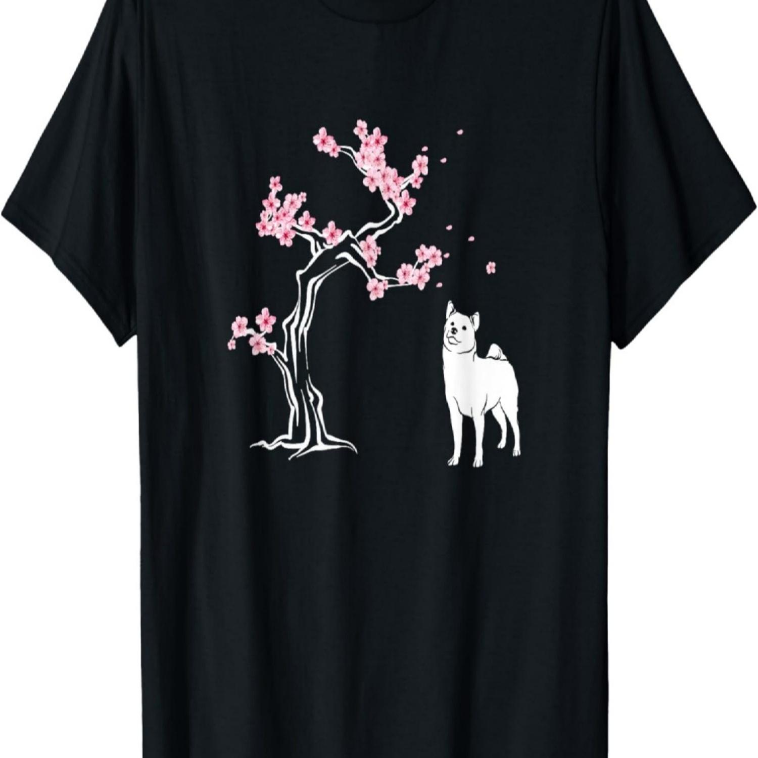 Shiba Inu  Cherry Blossom Sakura T-Shirt(1) S