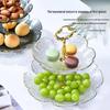 Nordic Luxury Glass 3-Tier Fruit & Snack Plate