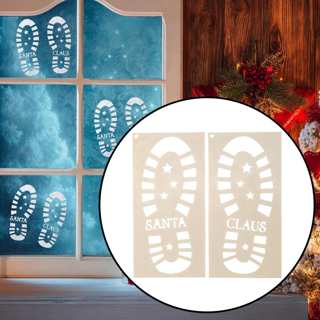 Christmas Santa Claus Painting Stencil, Creative Hollow Out Boots