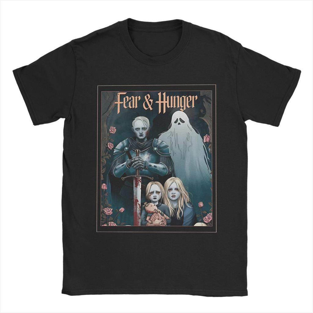 Fear and Hunger Games T-Shirt Men's 100%Cotton Clothing Vintage Horror Crewneck Short Sleeve