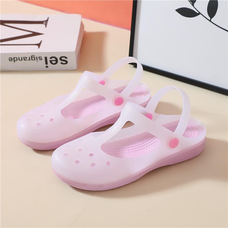 Damen Rutschfeste Zehengeschlossene Jelly Strandsandalen
