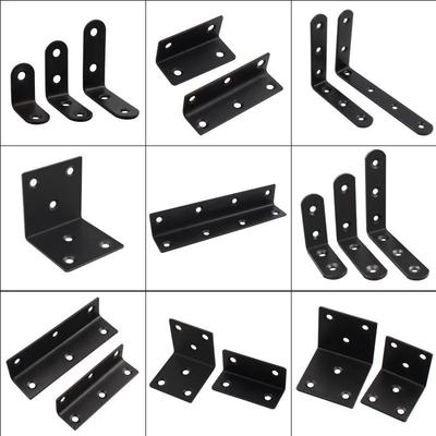 Schwarze 90° L-förmige verdickte Edelstahl-Winkel für Möbel & Heimdekoration Regal