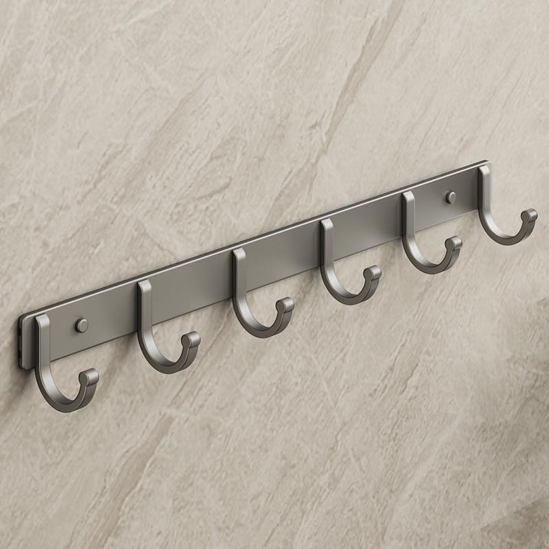 Punch-Free Space Aluminum Wall-Mounted Coat and Hat Hook Hanger for Bathroom