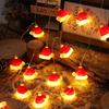 Christmas LED Santa & Snowman Head String Lights - Festive Glitter Decoration