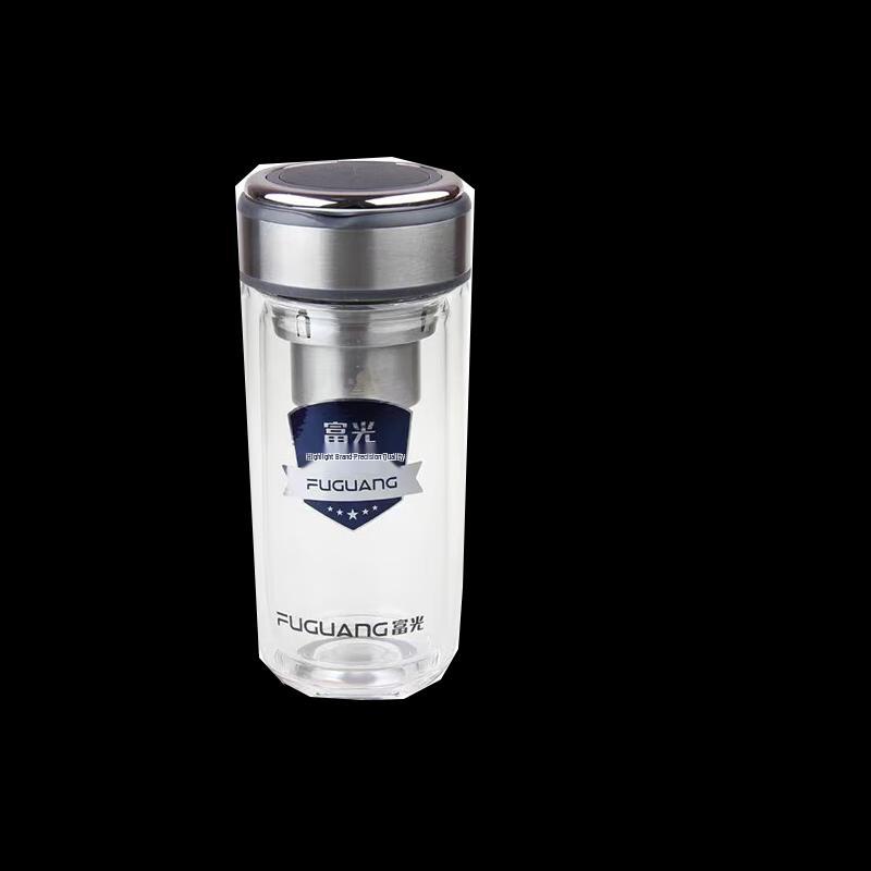 FUGUANG Mingyu Double-Layer Glass Tea Cup with Handle, 390ml