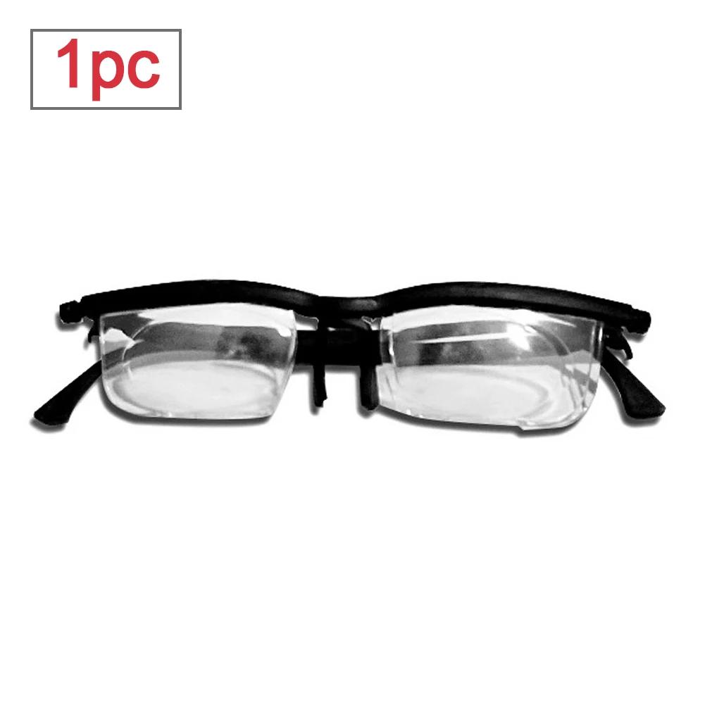 

Очки с регулируемыми диоптриями, переменным фокусом для чтения за компьютером, для дали, унисекс, оправа черного цвета