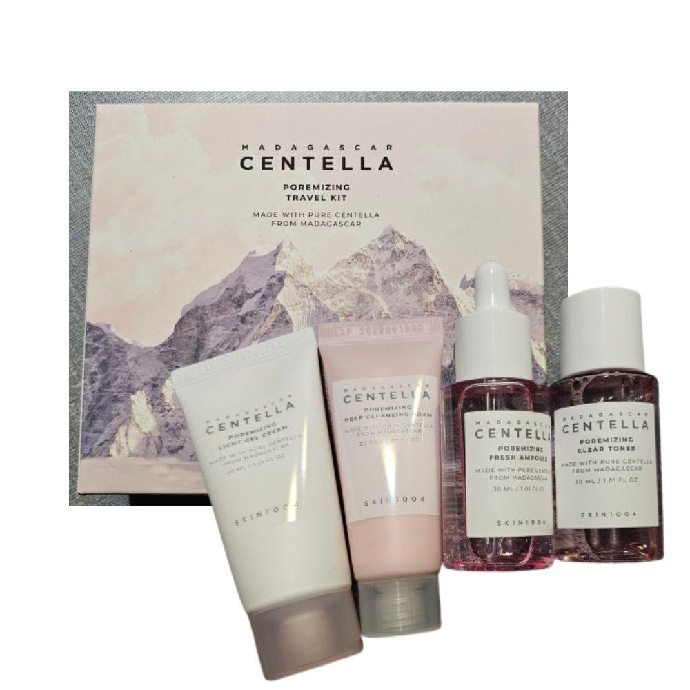 

SKIN1004 - Madagascar Centella Poremizing Travel Kit Skincare Set 4pcs / Cleansing Foam 20ml Toner 30ml Ampoule 30ml Cream 30ml Skincare Set 4pcs