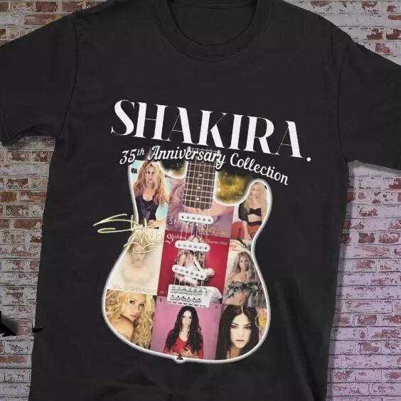 Футболка унисекс с подписью гитары из коллекции к 35-летию Шакиры XXL