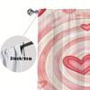 Set Of 2 Pink White Spiral Patterned Heart Shaped Curtains Romantic Style Bedroom Living Room Drawbar Pocket Curtain Polyester Ideal For Sitting