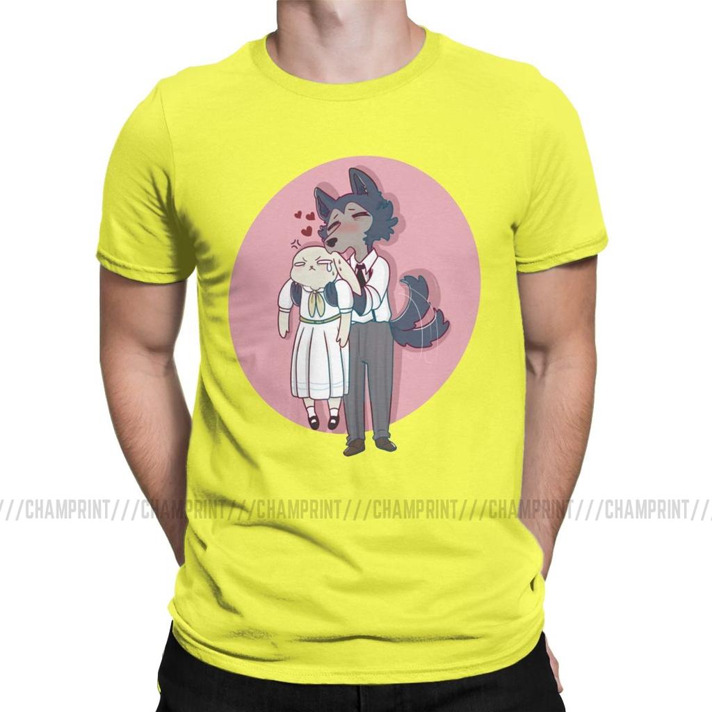 Novità Beastars Legosi Anime T-shirt da Uomo Girocollo Cotone T-shirt Animali Manga Corta