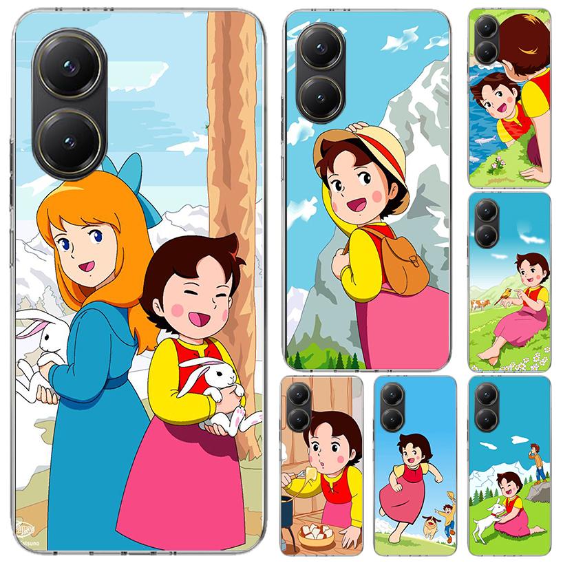 Heidi Cute Cartoon Phone Case for Xiaomi Poco X5 X6 X7 Pro F7 Ultra M7 Redmi 15 15C 13 13C 12 12C 10 10A 10C 9 9A 9C 9T Shell Po