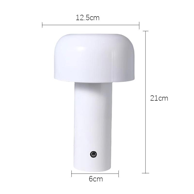 Mushroom Led Table Lamp Rechargable Night Light Portable USB Charging Touch Bedside Table Lamp Living Room Decoration Desk Light