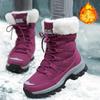 Women's Mid-Calf Boots Northern Winter Boots with Fleece Lining and Thick Sole for Warmth