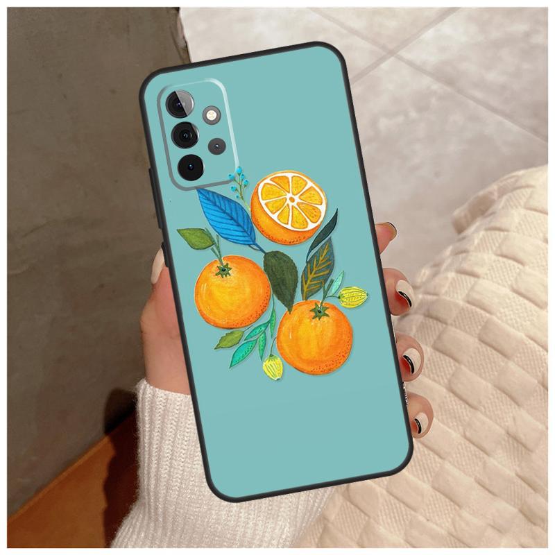 Summer Fruit Orange For Samsung Galaxy A13 A33 A53 A34 A54 A14 A15 A16 A26 A36 A56 A12 A32 A52 A06 A35 A55 Case