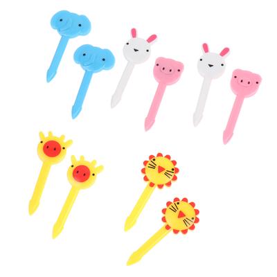 10Pcs Mini Animal Farm Cartoon Fork Fruit Children Snack Cake Dessert Fork
