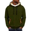 Fashionable Men's Solid-Color Fleece-Lined Thickened Long-Sleeve Hoodie With Pockets