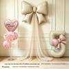 Girls' 5th & 6th Birthday Decor Set with Bow, Net Yarn, and Balloons for a Festive Photo Atmosphere