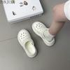thick-soled hole shoes, outer bag head slippers, non-slip soft-soled height-enhancing women's shoes