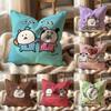 Cute J-Jokes Bear Cushion Cover Multi-Scene Pillow Cover for Home & Car - Reversible, Soft & Durable for Daily Use