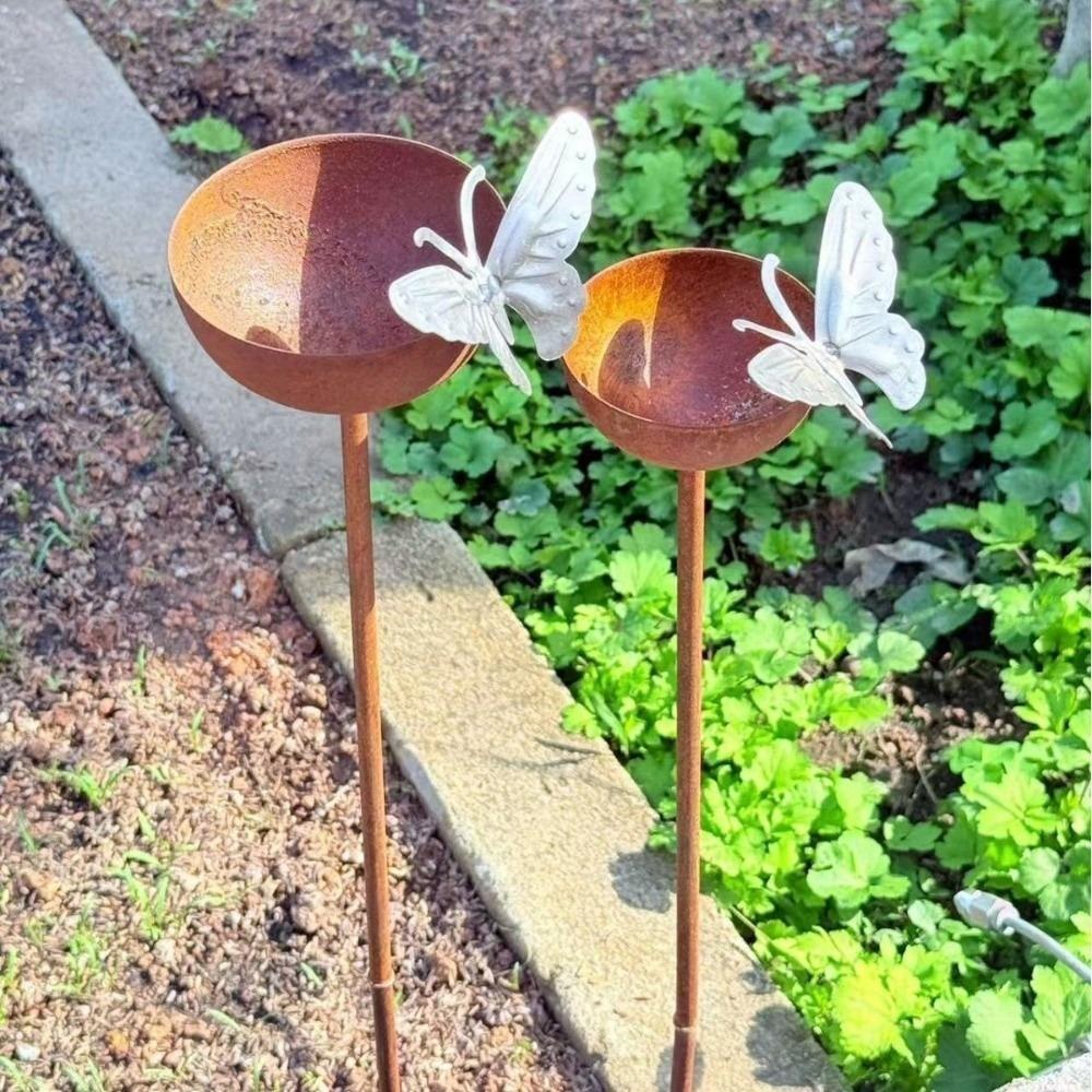 Ground Insert Bird Bath Feeder Freestanding Bee Watering Station  Outdoor Garden Butterfly