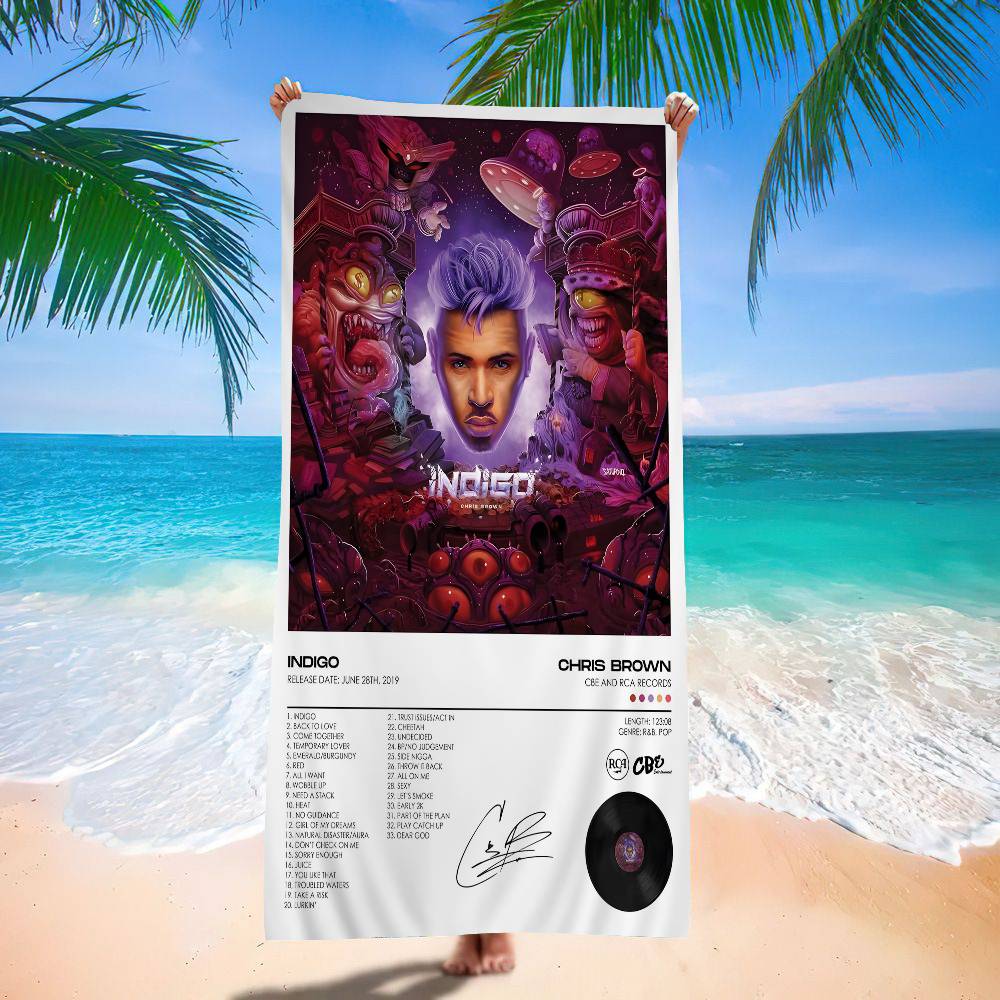 C-Chris B-Brown Rapper Classic Movie Big Microfiber Beach Towels Quick Dry Towel Sand Beach Towels Pool Towel for Travel Swim