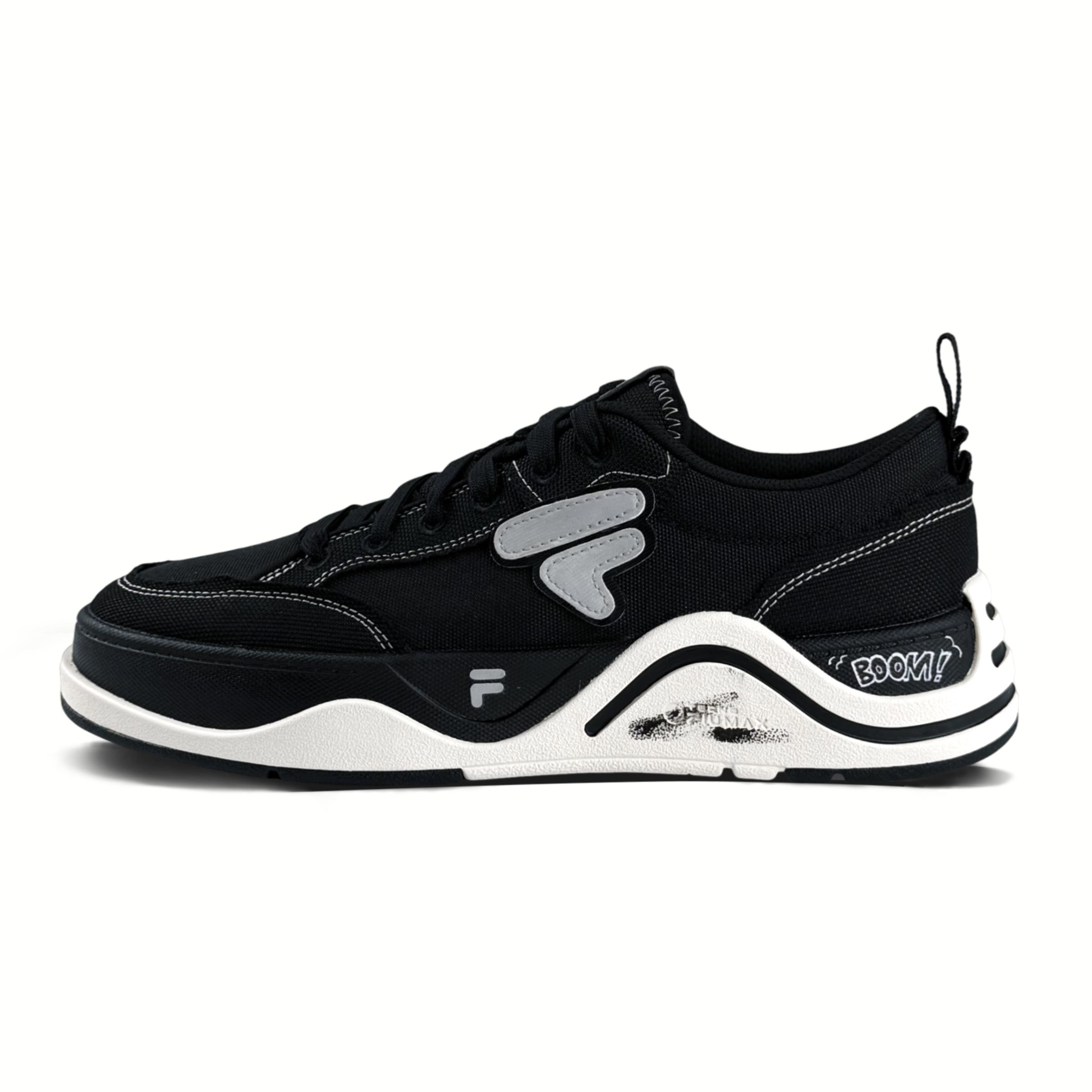 FILA 50 DX II CVS Abrasion Resistant Low top Skateboard Shoes Men s Black White T12M522903FBG(Team1872-BOOM) 45