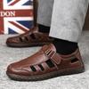 Leather Sandals Beef Tendon Sole Business Casual Dress Single Shoes Hollow Breathable Beach Shoes