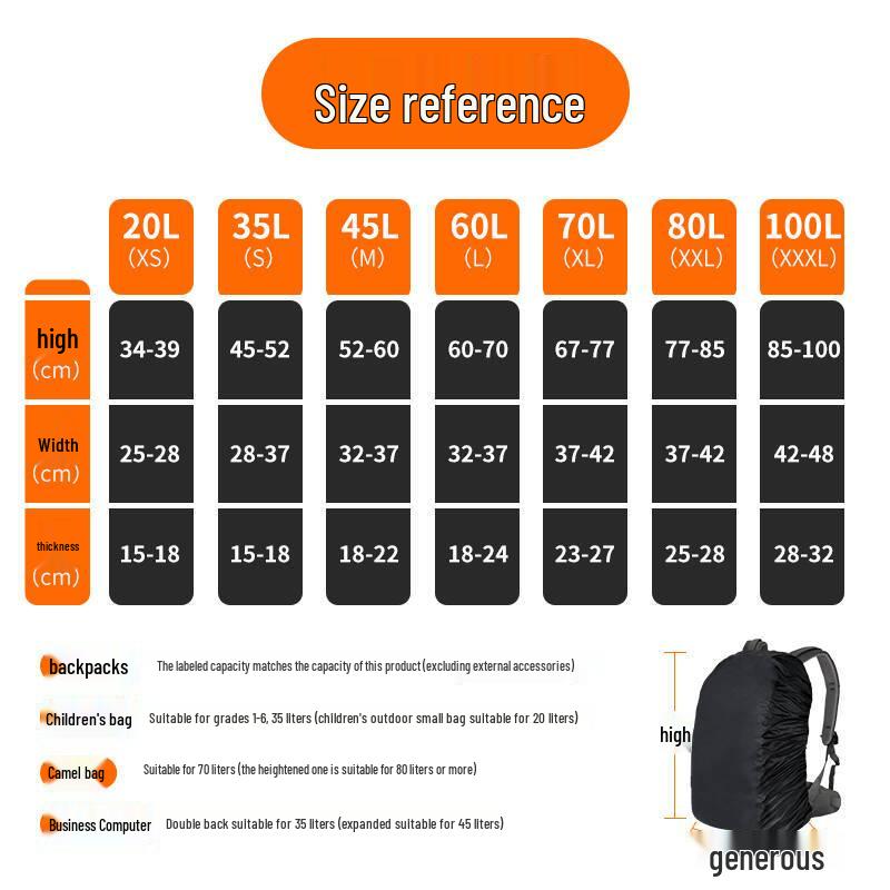 Reflektierende Wasserdichte Rucksack-Regenhülle - Schutz für Outdoor-Bergsteigen & Schultaschen.