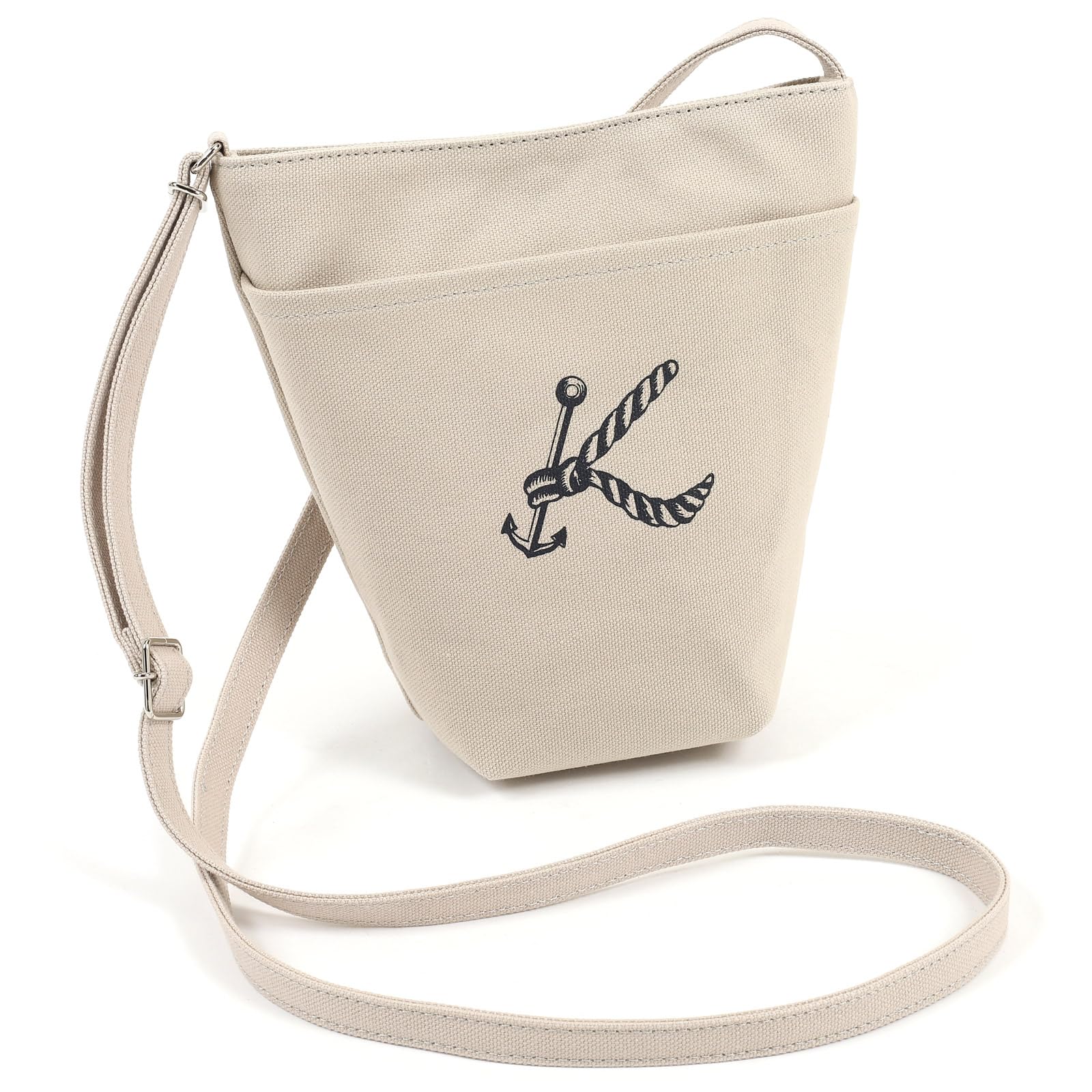 

Marine Taste Canvas Shoulder Bag Sand Beige 52521 [Kitamura] R-0780 Women s