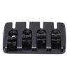 Guitar Bridge 4 String Metal Tailpiece Instrument Accessory Set Kit for Bass Black