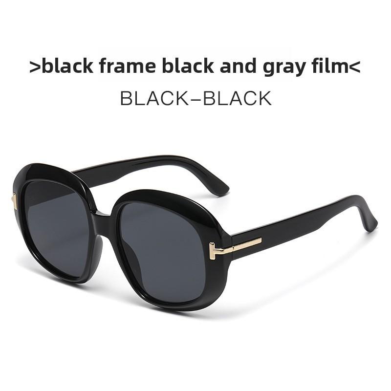 Fashion Oversized Round Sunglasses With Blue Uv400 Pc Lenses For Women And Men BlackFrameGray