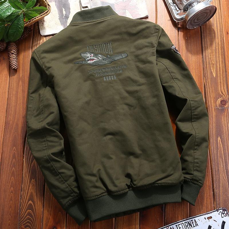 Winter new men's fleece thickened casual tooling jacket men's loose fashion casual bomber jacket