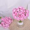 Fake flowers, 27-head peony bouquet, tied with Lafei grass, camellia and rose, INS style decoration artificial flowers.