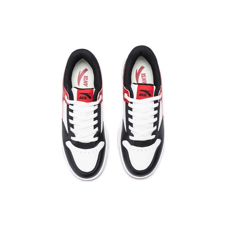 Anta Comfortable Versatile Non-Slip Shock Absorbing Low-Top Skate Shoes Men sneaker Black Red 112438012S-4