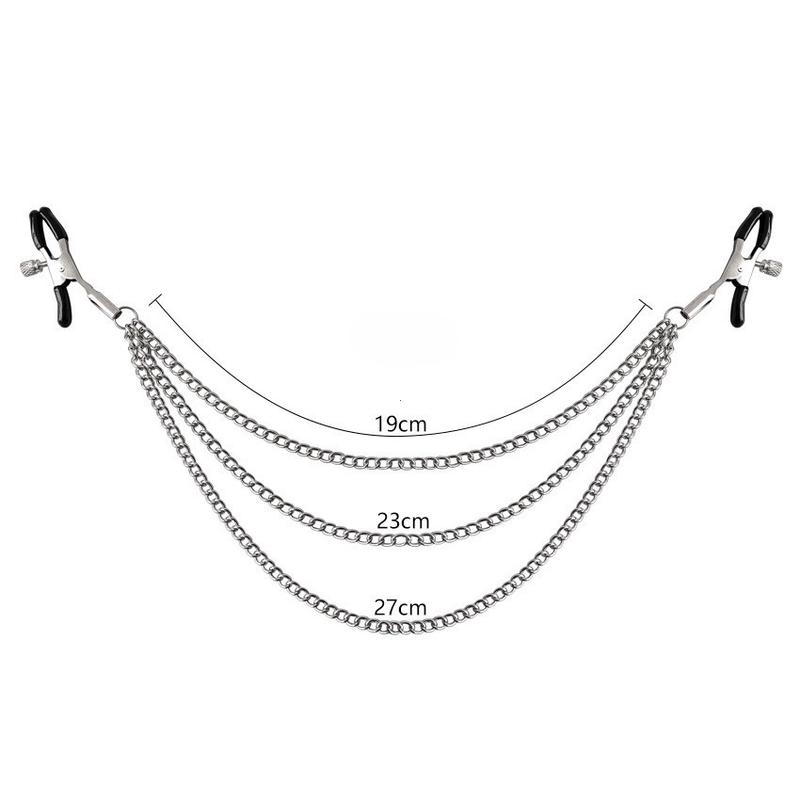 Metal Chain Nipple Milk Clips Breast Massage Clamps Adult Fetish Flirting Teasing Erotic Gadgets Bdsm Slave Sex Toys For Couples
