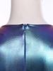 Womens Metallic Shiny Club Bodysuit Tiered Sequin Tassel Mesh Long Sleeve Dance Jumpsuit