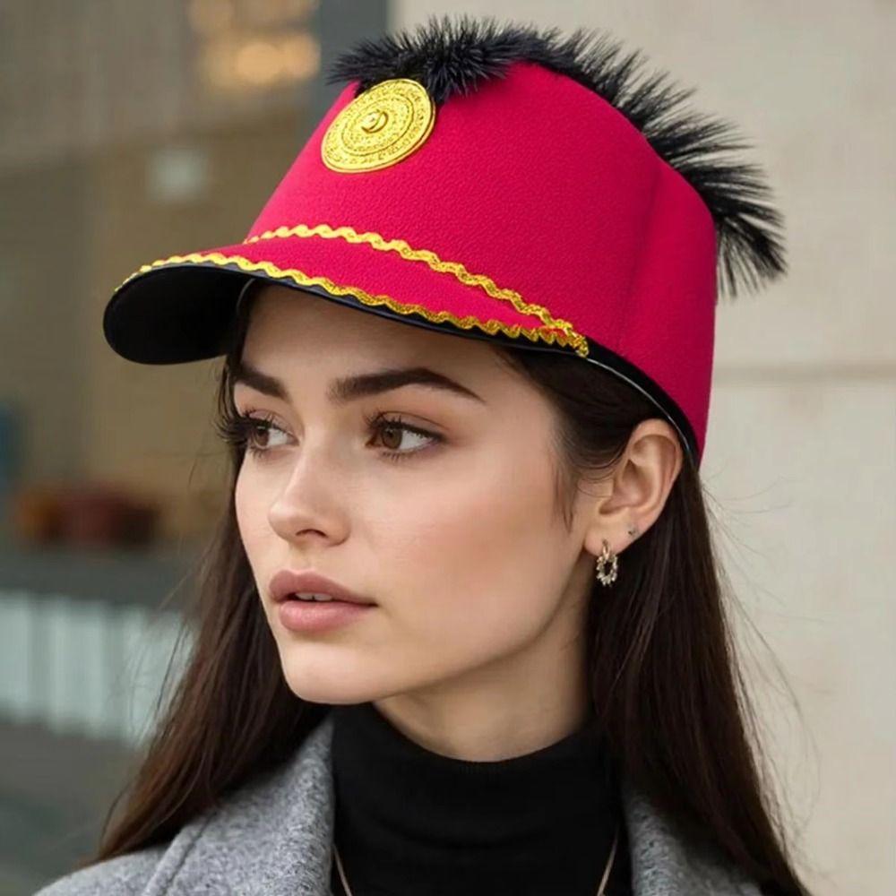 Dress Up Marching Band Hat Sun Protection Drum Major Hat Uniform Hat  Cosplay Carnival