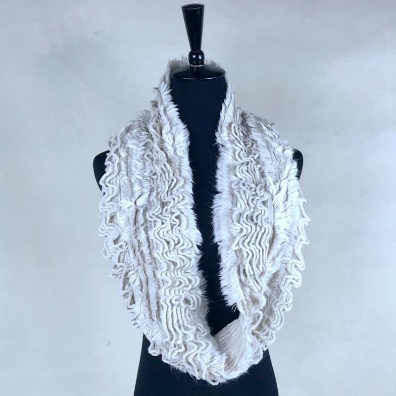 Autumn and winter warm knitted wool imitation cashmere solid color scarf women's scarf fashionable and versatile