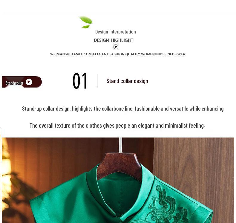 Dámská retro vesta kabát v čínském stylu s výšivkou bílého čápa