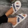 Leisure Slides for Women Casual Flat Low Heels Basic Shoes for Women Solid Fur Slip on Classic Winter Slides Plus Size
