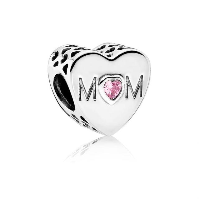 New Sparkling Love You Mum Infinity Heart Charm Beads Fit Original Fashion Bracelet Diy Jewelry For Women